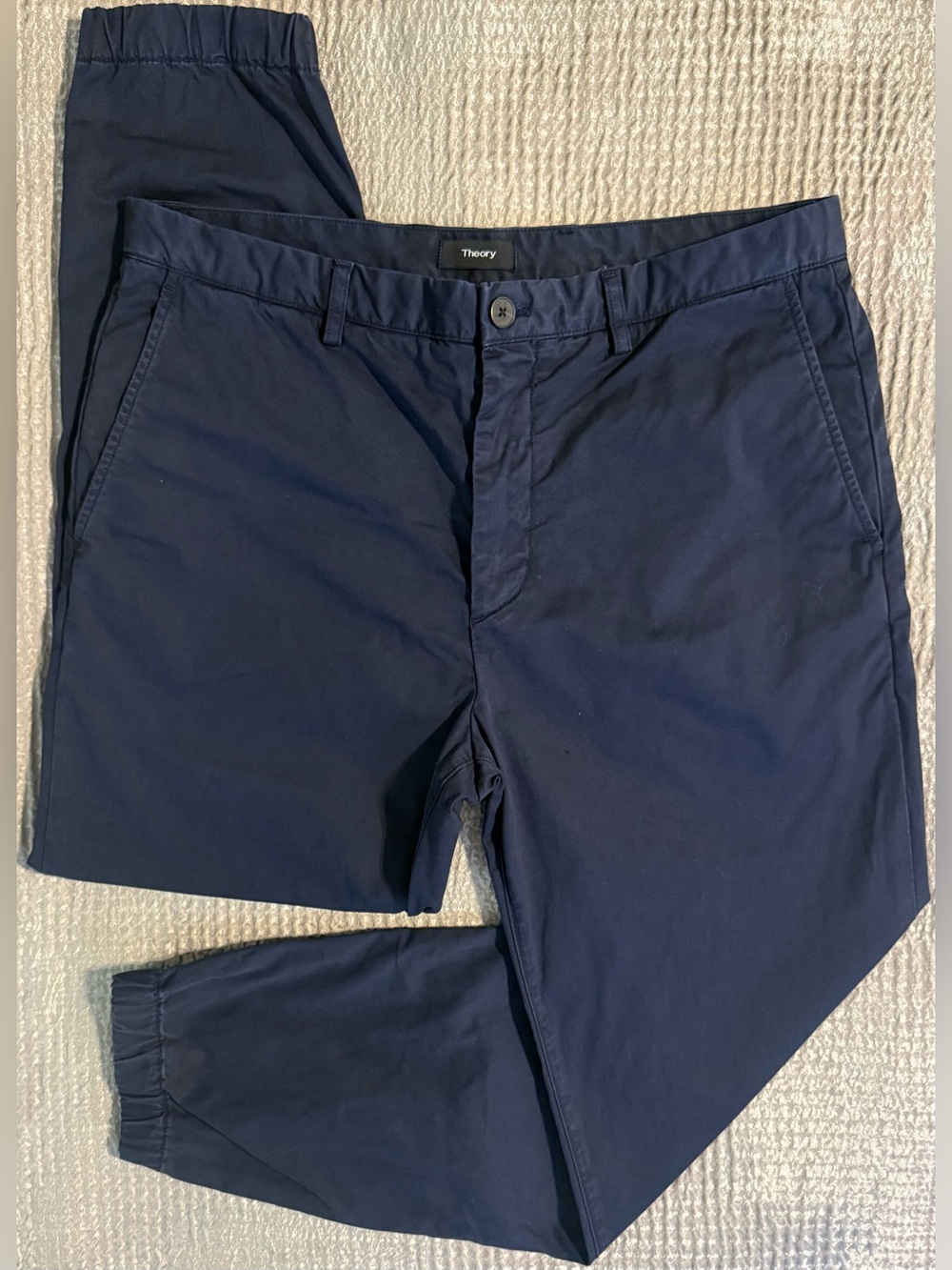 Theory Triston Patton Plus 2 Navy Tailored Jogger Pants M Sz 33 Stretch Cotton